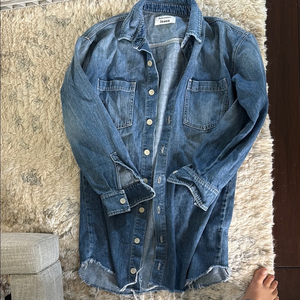 Reformation Edie Denim Shirt Dress